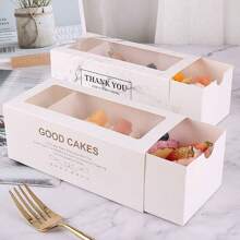 QIYINGFA 5 Cajas De Empaque De Pastel Con Ventana Transparente, Caja De Papel De Empaque De Sándwich De Mousse De Postre, Caja De Regalo - Multicolor - Ver 3