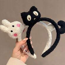 1 件可愛卡通貓形毛絨髮帶,非常適合日常佩戴、洗臉、化妝和防滑高骷髏裝飾工具