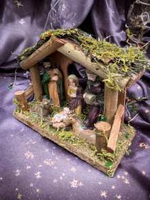 Presépio Natalino Decorativo Enfeite em Resina e MDF p/ Natal Decoração