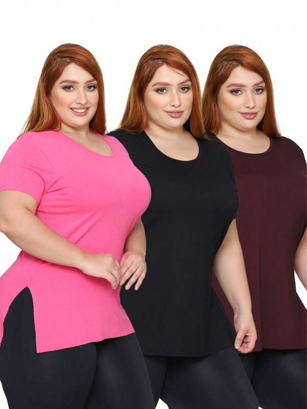 KIT 3 Blusas Plus Size Veste Legging Tapa Bumbum Comprida T-Shirt