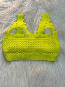 Women Knit Tops - 黃色 - 查看 2