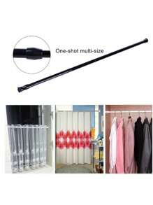 拉桿,張力簾桿,彈簧張力桿,可調節延伸彈簧桿,適用於窗戶,廚房,浴室,碗櫥,衣櫥衣架 - 黑色 - 查看 5