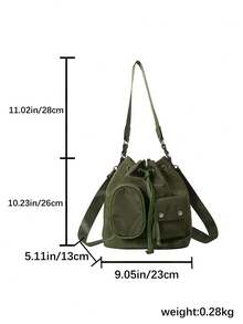 单肩包 斜挎包 手提包 托特包 防水大容量 可折叠 多口袋 可调节肩带 个性化 优雅 休闲 时尚 多功能通勤包 适合学校、节日、户外活动 男女童及白领 - 綠色 - 查看 4
