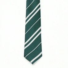 1pc Men's Handmade Diagonal Stripe Narrow Business Tie - Green - View 3