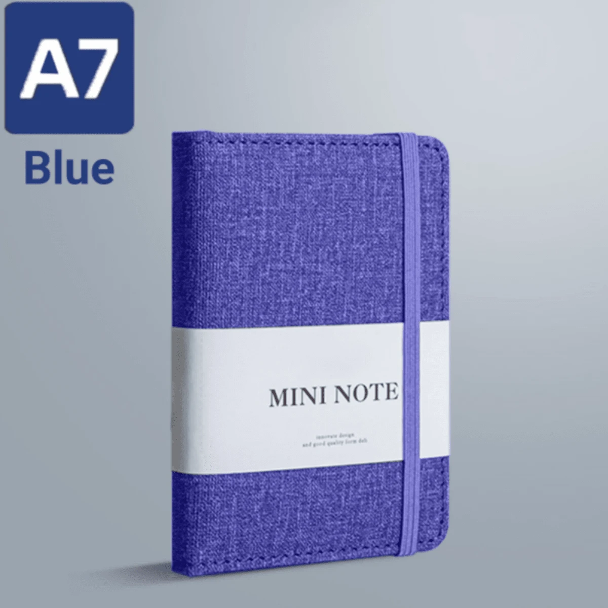 1 件便携式口袋迷你笔记本日记本 3.5 英寸 X 5.7 英寸 A6 小号可爱备忘录记事本精装学院格线日记本计划本日程本记事本适用于办公室学校文具商务工作 - 藍色 - 查看 1