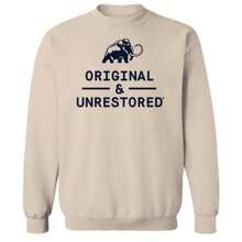 Original and Unrestored Lock Up Graphic Sand Unisex Cotton Pullover Sweatshirt - 米色 - 查看 2