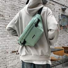 斜挎包男孩休閒包男士大容量胸包日本時尚品牌背包學生腰包肩袋臀包單肩背包運動包書包情人節男友禮物