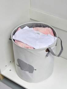 Cesta de lavandería con estampado de dibujos animados ropa , grueso paño para casa - Blanco - Ver 2