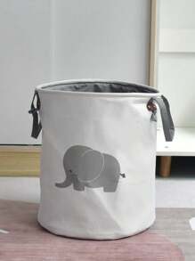 Cesta de lavandería con estampado de dibujos animados ropa , grueso paño para casa - Blanco - Ver 3