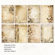 Chunshan Collection Vintage Rural Flowers Hand Account Book, 40 Sheets/1 Set - Brown - View 1