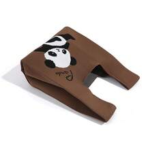 Brown Knit Handbag Animal Cartoon Panda Print Woman Tote Bag Cute Style For Daily Commute Use - Multicolor - View 2