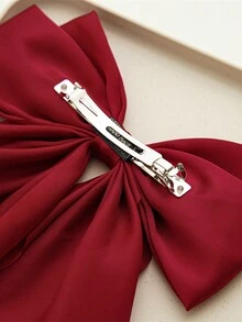 1pc Red Large Bowknot Hair Clip - Multicolor - View 4