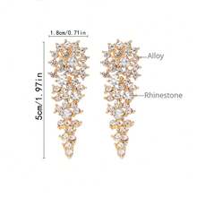 1對華麗金色鑲鉆耳夾,適用於沒有穿耳洞的女性,適用於約會、宴會和日常穿著