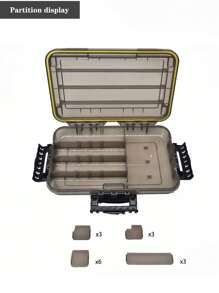 Fishing Waterproof Tackle Box Large Capacity Fishing Accessories Tool Storage Box Fish Hook Lure Fake Bait Box Fishing Supplies - Dark Grey - View 6