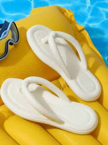 Eva Sandals, Sponch Design With Toe Separator, Non-Slip And Comfortable. - White - View 2
