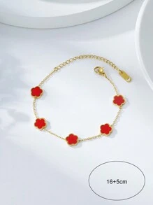 1 Pulsera De Acero Inoxidable De Moda Popular - Rojo - Ver 4