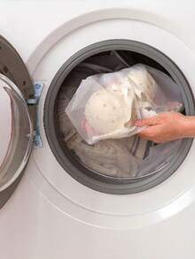 1pc Large White Nylon Bra Washing Bag - White - View 3