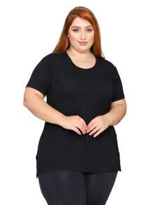 KIT 3 Blusas Plus Size Veste Legging Tapa Bumbum Comprida T-Shirt - Azul Marinho - Visão 2