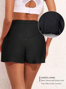 Women's Summer Beach Swimming Bikini Bottoms - Black - View 9