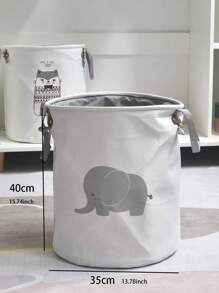 Cesta de lavandería con estampado de dibujos animados ropa , grueso paño para casa - Blanco - Ver 4