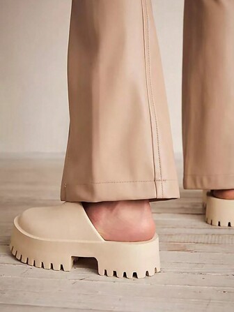 lili&oumer Women's Thick-Soled Slippers, Ins Fashion Chunky Beach Slides With High Heels, Waterproof Eva Platform