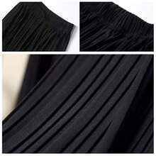 Pantalón Palazzo Plisado Strech Cordón Super Comodo Pantalones de pierna ancha unicolor plisado - Verde militar - Ver 3