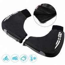 WEST BIKING 1pair Winter Thermal Cycling Gloves For Mountain Bike, Windproof, Anti-cold, Handlebar Protective Gear - Black - View 4
