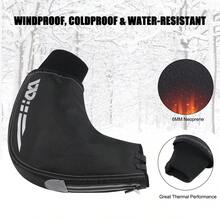 WEST BIKING 1pair Winter Thermal Cycling Gloves For Mountain Bike, Windproof, Anti-cold, Handlebar Protective Gear - Black - View 5