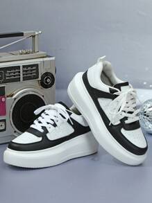 黑白经典时尚透气商务通勤步行鞋，适合休闲百搭的日常穿着、节日、派对 - 彩色 - 查看 1