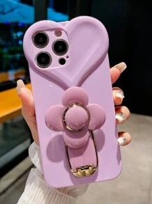 全新高品质大心形风车支架 TPU 防震手机壳保护套适用于 11/12/13/14/15/16/17 Pro Max