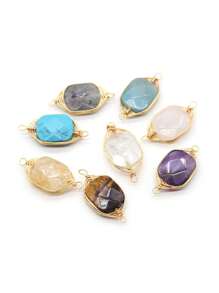 5pcs/Set Random Color Natural Stone Connectors Charms For DIY Necklace Bracelets Jewelry Making Accessories - Random Color - View 14