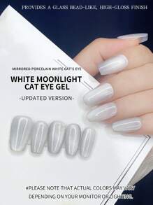 AiFer Nail Art White Cat Eye Gel Polish With Shimmering In Sun And Many Chips, Popular Color Manicure Gel Uv 15ml - White - View 10