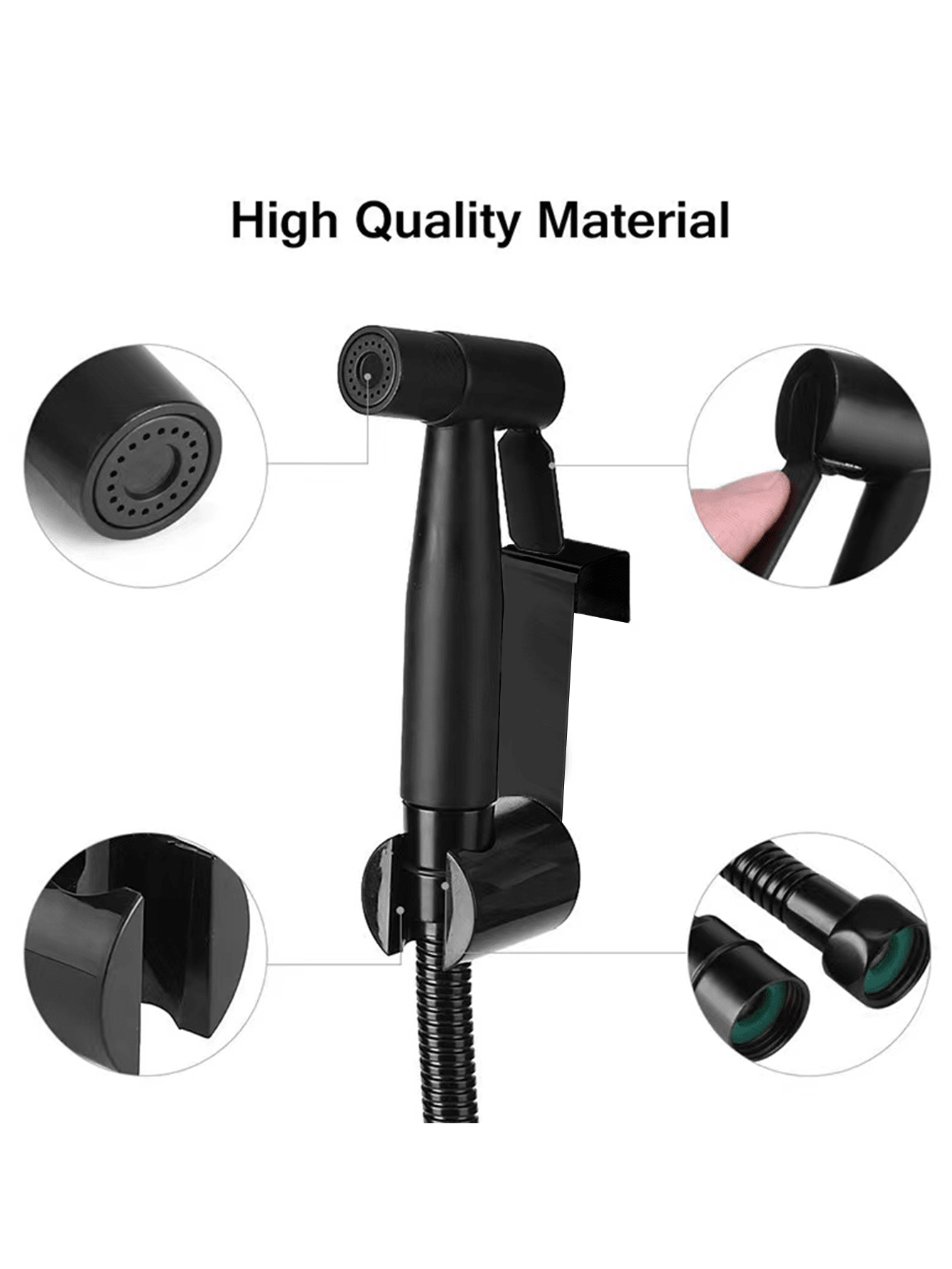 Black Three-piece Stainless Steel Toilet Companion Set, Bathroom Spray Gun Set, Two Colors High ...