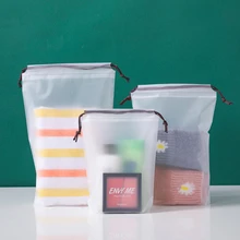 10入組透明拉繩袋,防水收納袋,旅行袋,泳裝收納袋,防塵鞋袋,防水熱泉袋,塑膠袋 - 白色 - 查看 5