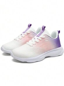 女士網眼透氣運動鞋,輕便、休閒旅遊跑鞋,柔軟鞋底 - 淡紫色 - 查看 8