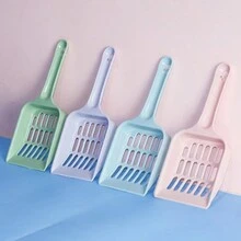 1pc Multicolor Grid Plastic Hollow Out Cat Litter Scoop, Lightweight & Compact, Suitable For Animal Cleaning - Pink - View 6