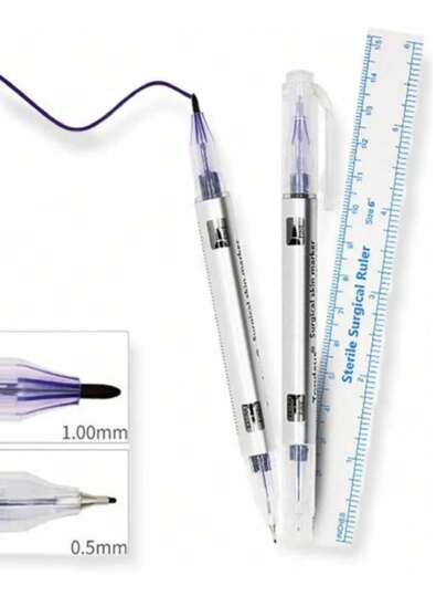 Marcador Plumón Tatuaje Microblading Con Regla V-23