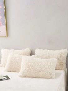 米色毛絨法蘭絨羽絨被套套裝(3 件) - 米色 - 查看 6