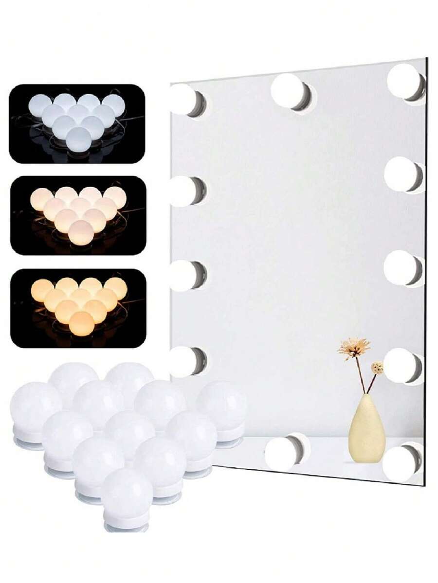 Focos Led Regulables Para Espejo De Tocador 10 Bombillas - Blanco - Ver 1