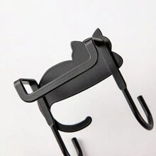 Cat Design Bar Double Hooks For Convenience - Black - View 7