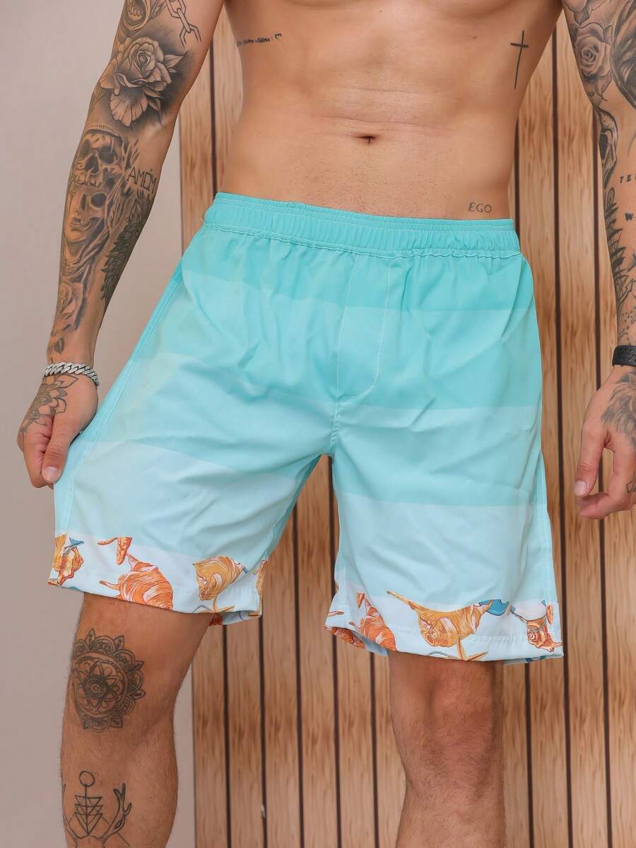 Men Shorts - 薄荷綠 - 查看 1