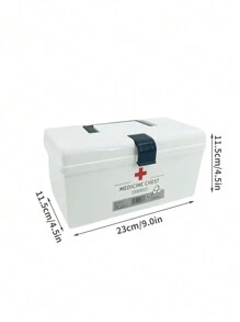 1 bộ dụng cụ sơ cứu mini gia đình bằng vật liệu PP, hộp đựng thuốc gia đình dung tích lớn, hộp đựng thuốc cấp cứu cho trẻ em có nắp đậy - trắng - Xem 7