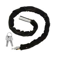 自行車鎖鏈,防盜防剪裁自行車鎖,高安全性的騎行鎖,配有2把鎖匙,適用於自行車、摩托車、圍欄、門、滑板車(黑色) - 黑色 - 查看 1