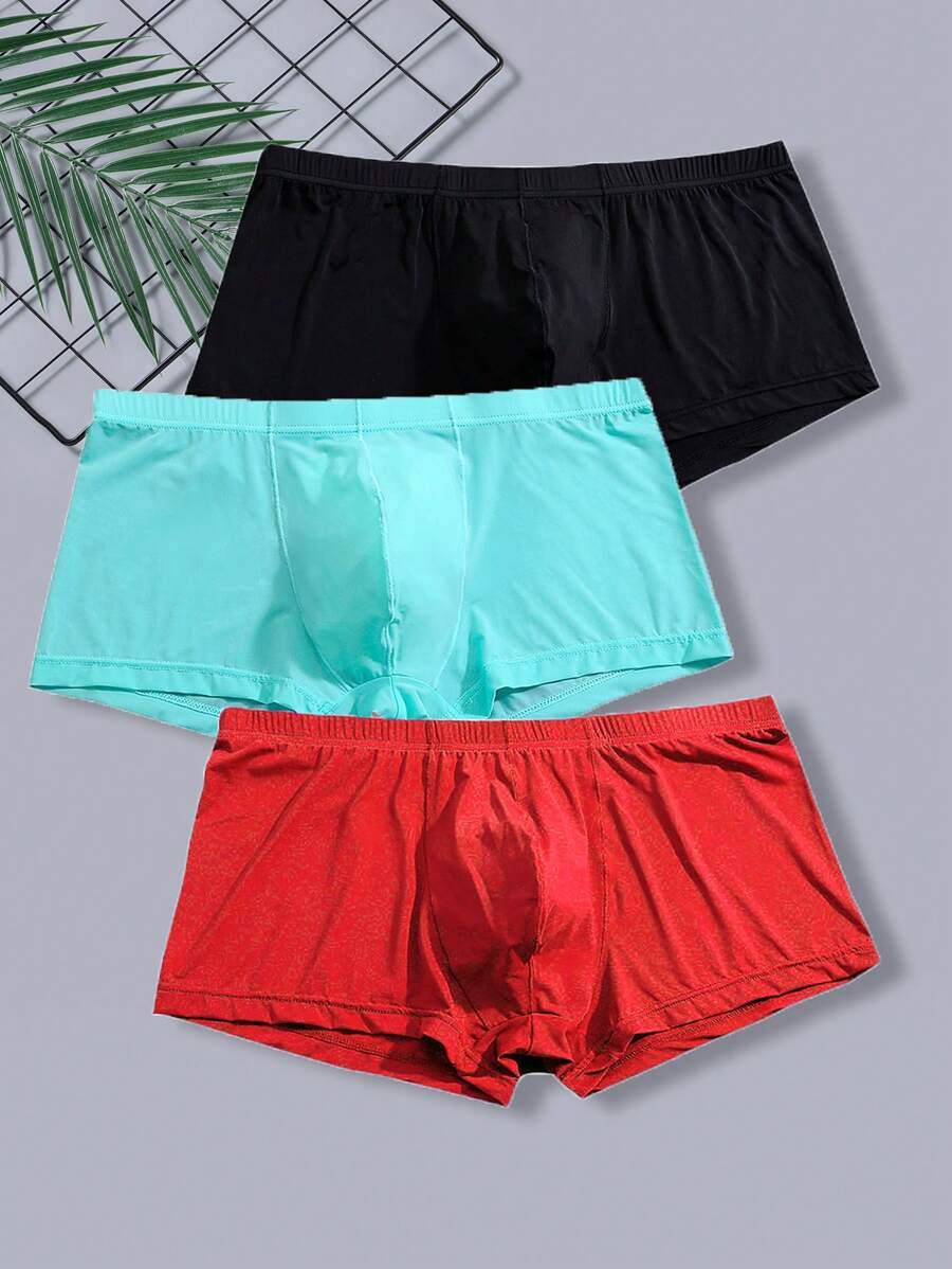 Men'S 3pcs Plain Sports Underwear - Multicolor - View 1