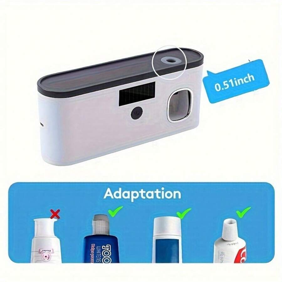 1pc WallMounted Smart Toothbrush Holder With Toothpaste Dispenser