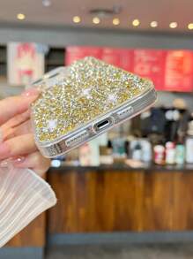 1pc Eye & Full Rhinestone Decor Tpu Phone Case Compatible With IPhone - Multicolor - View 8