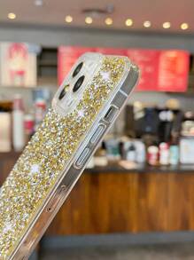 1pc Eye & Full Rhinestone Decor Tpu Phone Case Compatible With IPhone - Multicolor - View 9