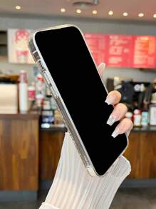 1pc Eye & Full Rhinestone Decor Tpu Phone Case Compatible With IPhone - Multicolor - View 7