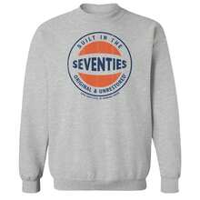 Original and Unrestored Iconic Seventies Graphic Sport Grey Unisex Cotton Pullover Sweatshirt - 淺灰色 - 查看 2