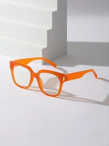 1 件女士时尚方形简约眼镜，休闲日常佩戴